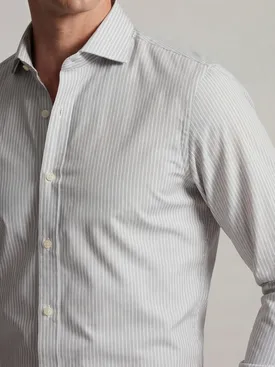 Camicia in popeline a righe grigio chiaro