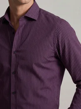 Camicia in popeline a righe viola