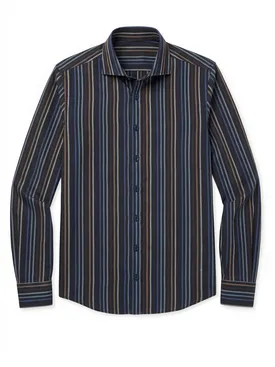 Camicia in popeline a righe nere