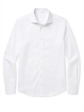 Camicia in popeline elasticizzato bianco semplice