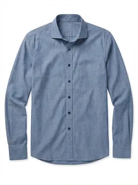 Camicia in chambray blu indaco