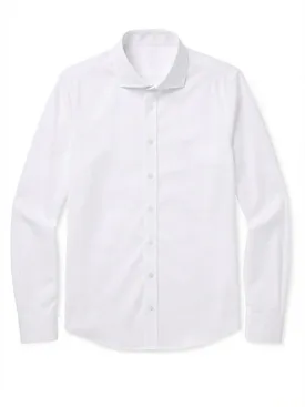 Camicia in popeline spesso bianco semplice