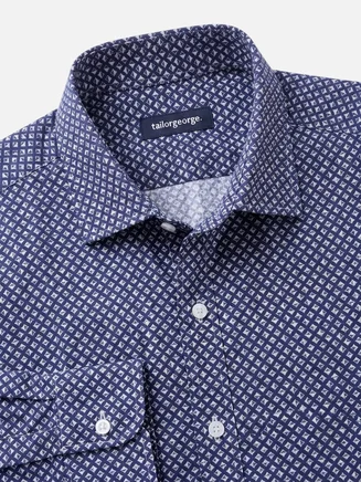 Camicia fil-à-fil stampata