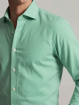 Camicia in twill a quadri verdi facile da stirare