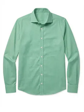 Camicia in twill a quadri verdi facile da stirare
