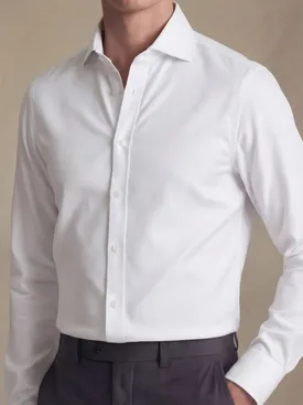 Camicia in twill bianco, semplice e leggera