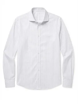Camicia in popeline a righe grigie facile da stirare