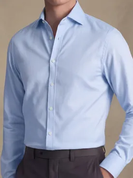 Camicia in twill antipiega, tinta unita, colore azzurro cielo