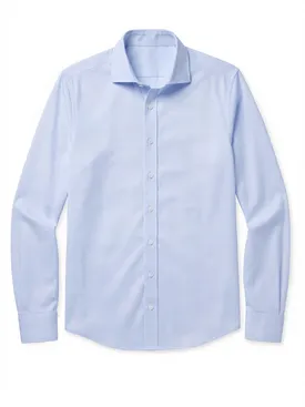 Camicia in twill antipiega, tinta unita, colore azzurro cielo