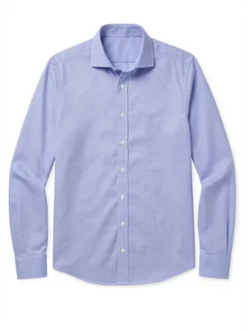 Camicia azzurra semplice in dobby