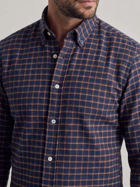 Camicia di flanella spessa a quadri blu navy