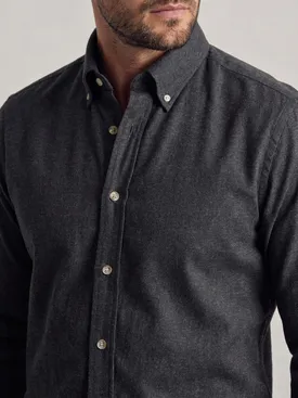 Camicia di flanella marrone tinta unita