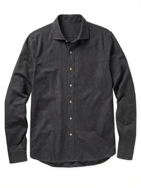 Camicia di flanella marrone tinta unita