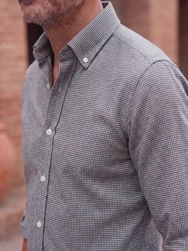 Camicia di flanella mini-plaid marrone