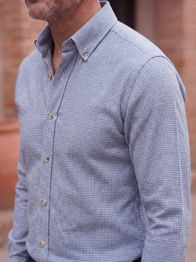 Camicia di flanella blu mini-plaid