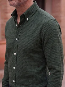 Camicia Flanella a mini-plaid verde