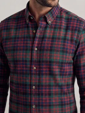 Camicia di flanella spessa in tartan rosso, verde e blu