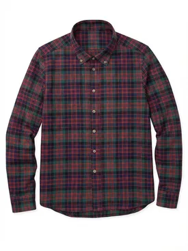 Camicia di flanella spessa in tartan rosso, verde e blu