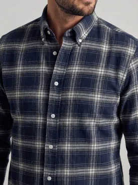 Camicia di flanella spessa blu tartan