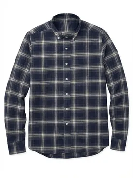 Camicia di flanella spessa blu tartan