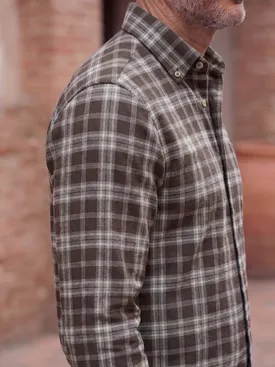 Camicia Flanella a quadri marrone