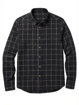 Camicia di flanella a quadri grigio scuro