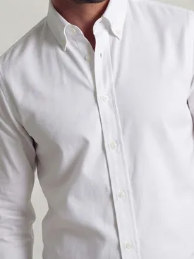 Camicia Oxford sport bianco tinta unita