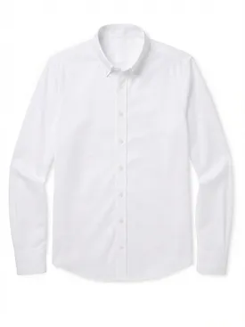 Camicia Oxford sport bianco tinta unita