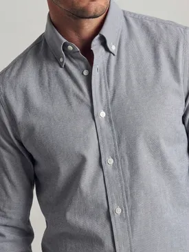 Camicia Oxford sport grigio tinta unita