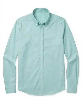 Camicia Oxford tinta unita verde