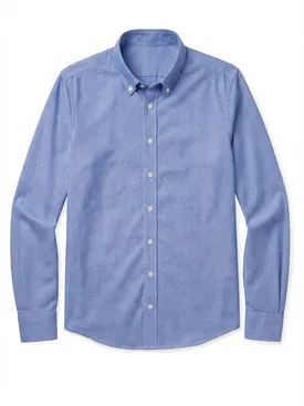 Camicia Oxford sport blu tinta unita
