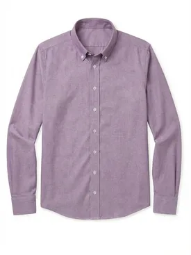 Camicia Oxford sport bordeaux tinta unita