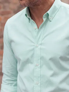 Camicia Oxford tinta unita verde
