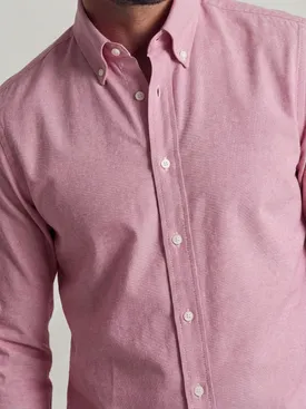 Camicia Oxford sport rosso tinta unita