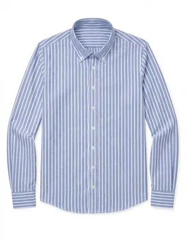 Camicia Oxford a righe blu regale