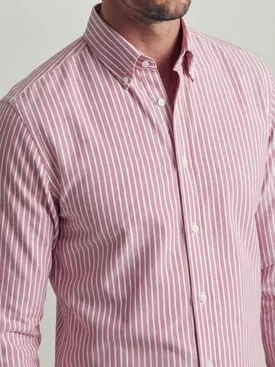 Camicia Oxford a righe rosso
