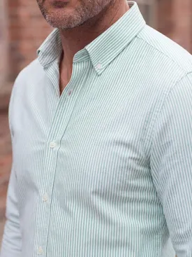 Camicia Oxford a righe verde