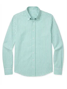 Camicia Oxford a righe verde