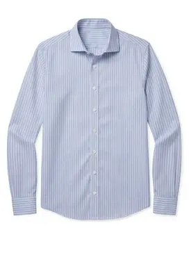 Camicia in popeline a righe blu