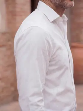 Camicia in popeline a quadri grigi