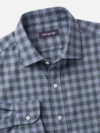 Camicia in flanella a quadri blu