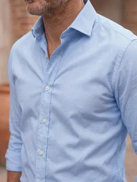 Camicia in chambray azzurro cielo