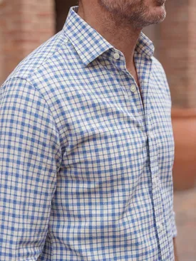 Camicia Oxford a quadri blu