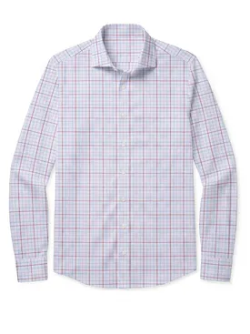 Camicia in popeline a quadri blu