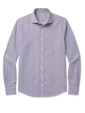 Camicia in popeline a righe blu